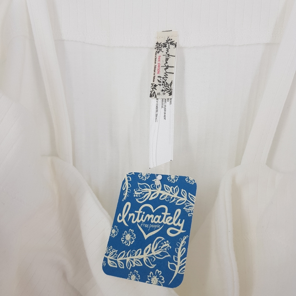 NWT Free People Marissa Ribbed Ivory Bodysuit XS - Picture 7 of 10